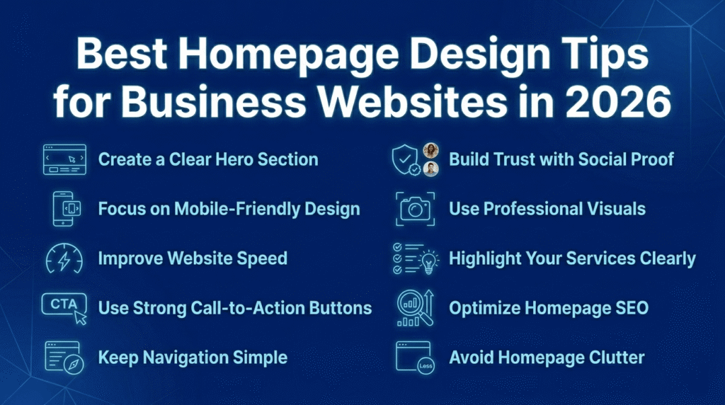Best Homepage Design Tips for Business Websites in 2026
